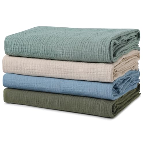 GLLQUEN BABY Muslin Swaddle Blankets for Boys and Girls, 3-Pack Baby Blankets for Girl Boy, Newborn Receiving Blanket, Baby Swaddle Blanket Unisex, Baby Essentials, Registry & Gift