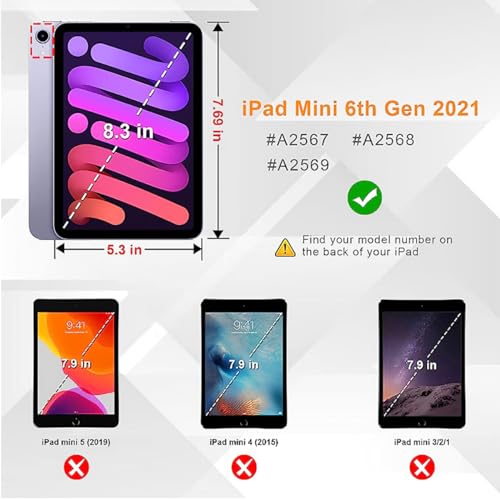 LeiJue Kids Case for iPad Mini 7 (A17 Pro) 2024 /iPad Mini6 2021, Light Weight Heavy Duty/Shockproof/Drop Proof with Handle/Kickstand, Child Friendly Cover for iPad Mini 7th/6th Gen 8.3inch (red)