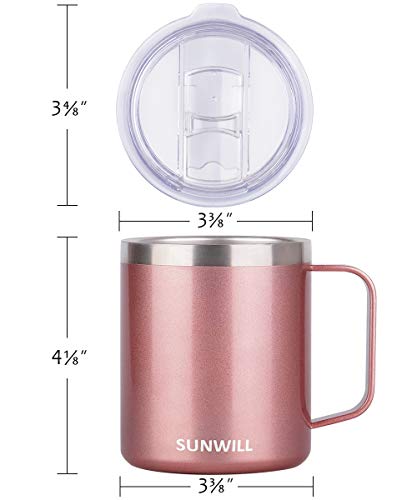 SUNWILL Insulated Coffee Mug with Lid, Birthday Gifts for Women, Stainless Steel Coffee Cup, Inspirational Sometimes You Forget You're Awesome Gifts for Mom, Best Friend, Her- 14oz Rose Gold