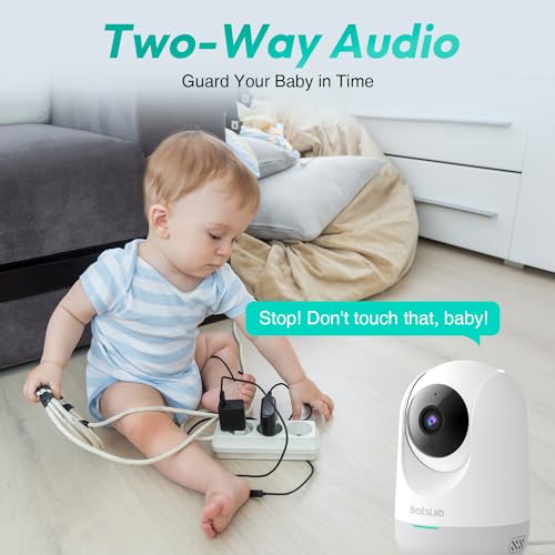 BOTSLAB Indoor 5M Pan Tilt Zoom Smart Security Camera, AI Human and Motion Detection PTZ Indoor Camera for Home, 2-Way Audio and Night Vision for Baby, Pet, Elder, Compatible with Alexa