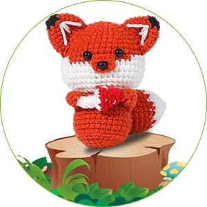 Nitlak Crochet Kit for Beginners, Crochet Starter Kit, Fox Crocheting Animals Kits with Crochet Hooks Yarn Polyester Fiber Step-by-Step Video Tutorials, Knitting Kit for Adults