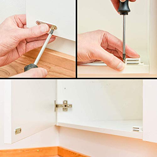 QEDT Cabinet Magnet Latch - Best for Cabinet Doors, Cupboards, Drawers and Shutters - Cabinet Magnetic Latch Easy Install - Magnetic Cabinet Catch Screws Included - Set of 12 (Black)…