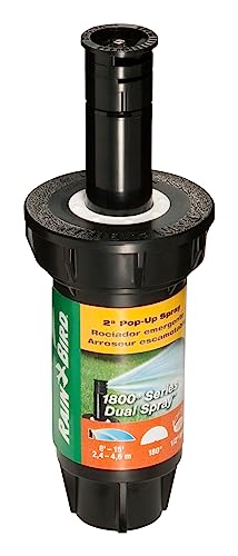 Rain Bird 1804QDS Professional Dual Spray Pop-Up Sprinkler, 90° Quarter Circle Pattern, 8' - 15' Spray Distance, 4" Pop-up Height