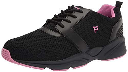 Propét womens Stability X Sneaker, Black/Berry, 9 XX-Wide US