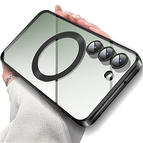 AICase Magnetic Clear Case for Samsung Galaxy S23 6.1'' with Full Camera Lens Protection[No.1 Strong N52 Magnets] [Non-Yellowing] [Military Grade Protection]Shockproof Protective for Women Girls Men_5