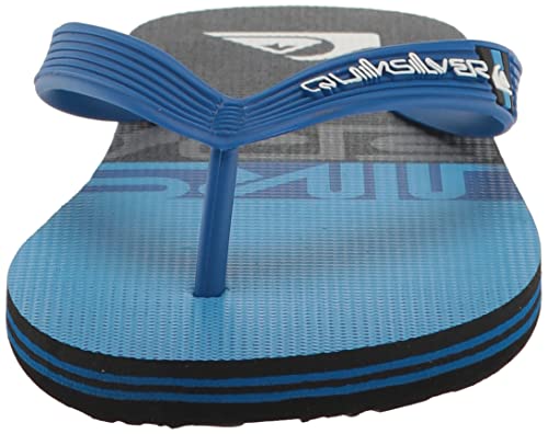 Quiksilver Boy's Unisex-Child Molokai Panel Youth Sandal Flip-Flop, Black/Orange/Grey, 1 Little Kid