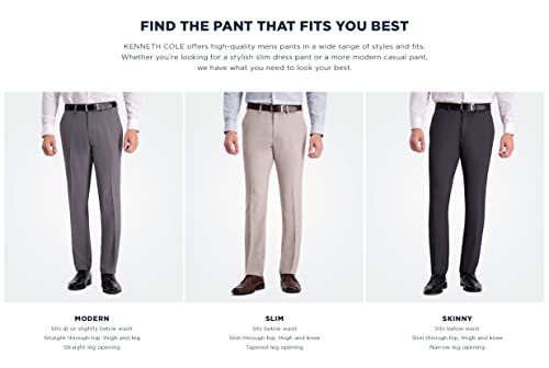 Kenneth Cole Reaction Men's Flex Waist Slim Fit 5 Pocket Casual Pant-Regular and Big and Tall, Khaki-BT