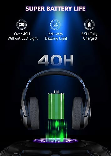 KAPEYDESI Wireless Gaming Headset, 2.4GHz USB Gaming Headphones for PS5, PS4,Switch,PC,Mac with Bluetooth 5.2, 40H Battery, ENC Noise Canceling Microphone, 3.5mm Wired Jack for Xbox Series (Black)