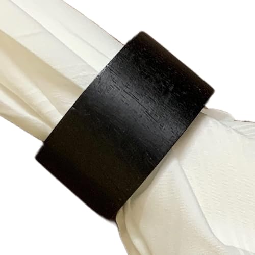 Divine glance Wood Napkin Rings Colourful Dining Table Napkin Holder, Classic Everyday Use Christmas Napkin Rings Buckles,Festive Party Gift for Table (4PCS Flower Brass Napkin Ring)