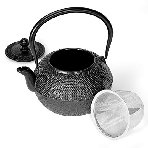 Primula Stainless Steel Infuser for Loose Leaf Tea, Durable Construction, Enameled Interior, 40 ounce, Black