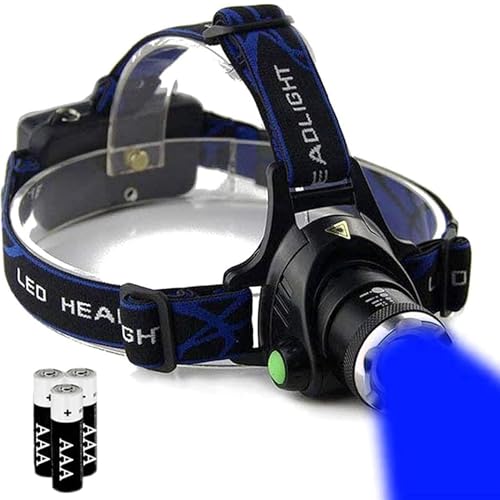 XYSRZ Blue Light Headlamp 3 Modes Zoomable Blue Headlamp for Hunting Fishing