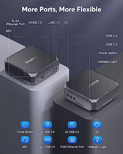 KAMRUI AK2 Plus Mini PC, 12th Gen N100 Processor (up to 3.4GHz) Mini Desktop Computers, 16GB DDR4 RAM 1TB M.2 NVME SSD Micro PC，Support Dual HDMI 4K UHD/WiFi5/BT4.2 for Home School Office.
