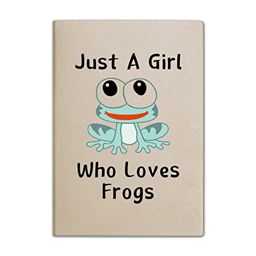 LBWCER Just A Girl Who Loves Frogs Leather Journal Notebooks Frogs Lover Gifts for Women Unique Girl Notebook for Writing Notes With Cute Frogs Cover Frogs Leather Journal Notebook (Frogs)