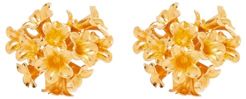 Oscar de la Renta, Bouquet Button Earrings, Gold