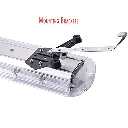 Amber White 47" 88W COB Light Box Amber Bar Light, Emergency Warning Flashing Bar Roof Enforcement Hazard Flashing