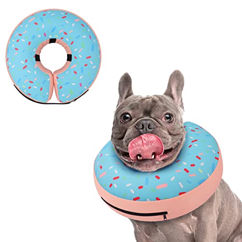 Supet Inflatable Dog Cone Collar Alternative after Surgery, Dog Neck Donut Collar Recovery E Collar, Soft Dog Cone for Small Medium Large Dogs