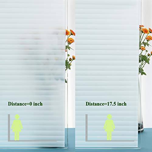 Privacy Blinds Window Film,Stained Glass Door Film,Static Cling Window Tint,Heat Control Anti UV Removal Window Cling for Office and Home,17.5 inches by 78.7 inches