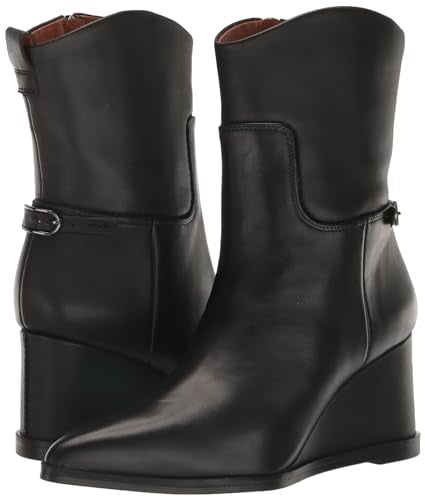 Franco Sarto Womens Etta Pointed Toe Wedge Booties Grey Leather 11 M