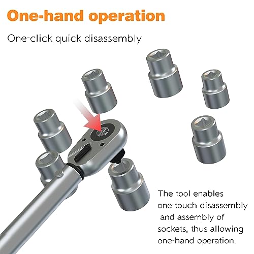 SuZhi 1/2-Inch Drive Click Torque Wrench Set 10-160FT-LB/13.6-217.1Nm, Garage Car & Motorcycle, Spark Plug, Wheel, Oil change.