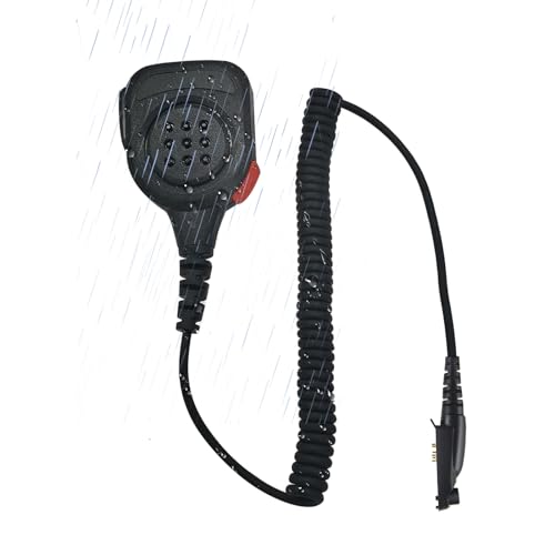 stdgove 6 Pin Speaker Microphone IP65 Waterproof Shoulder Mic 3.5 Jack for Motorola Ailunce dmr Ham Radio ha1g hd1 hd-1 gp328plus ex500 for Retivise nr30 rt29 rt29d rb47 rt89 rb23 rt68 (Black)