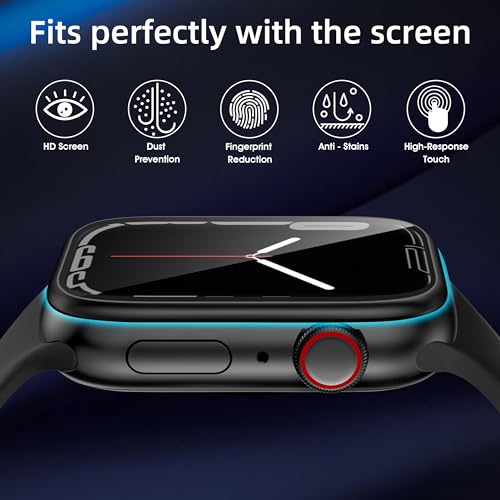 SWUU 2 Pack Tempered Glass Screen Protector with Titanium Alloy Frame Compatible with Apple Watch Ultra 2 / Ultra Screen Protector 49mm, Waterproof HD Film for iWatch Ultra 49mm S4 Titanium+Orange