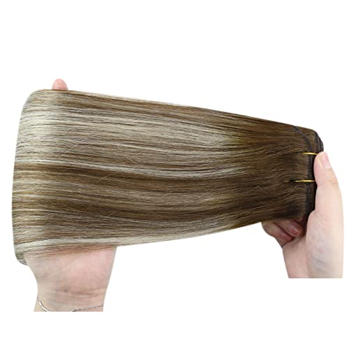 Ve Sunny Brown Clip in Hair Extensions Real Human Hair 120g Chocolate Brown Clip on Hair Extensions Thick End Brown Hair Extensions Clip in Human Hair Color 4 14inch 7pcs