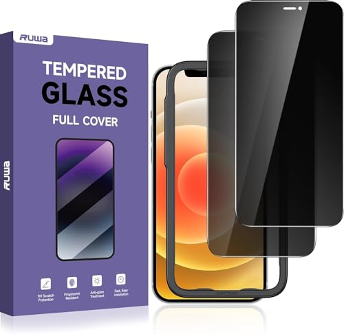 ruwa Screen Protector for iPhone 15 Plus/16 Plus [6.7 Inch] [3-Pack] Tempered Glass Film with Easy Installation Frame, Ultra HD, 9H Hardness, Scratch Resistant, Case Friendly