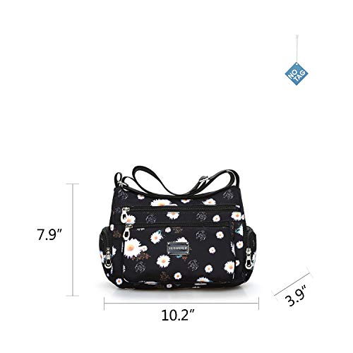 NOTAG Crossbody Bags for Women Nylon Shoulder Bag Floral Multi-Pocket Purses and Handbags (BH)