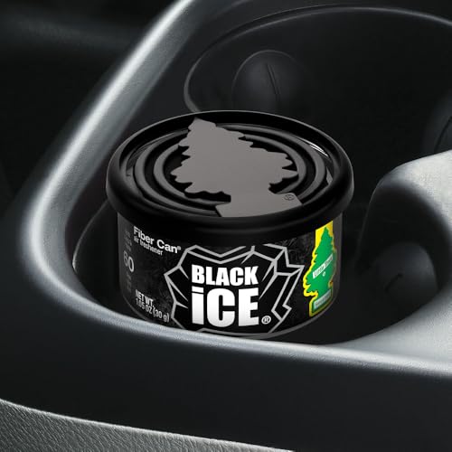 LITTLE TREES Car Air Freshener. Fiber Can Provides a Long-Lasting Scent for Auto or Home. Recycled Fiber. Black Ice, 4 Air Fresheners