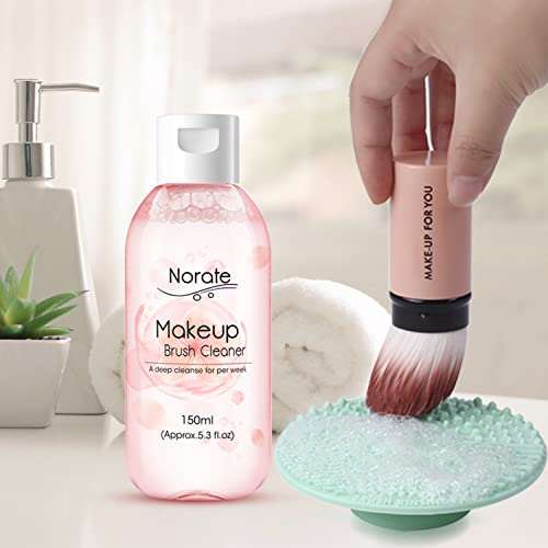 Norate Makeup Brush Cleaner, Make Up Brush Cleansers Solution, Makeup Cleaner for Makeup Brushes, Beauty Sponge, Powder Puff, Deep Clean Brush Shampoo, Gentle Formula Cruelty Free 5.3 FL.OZ