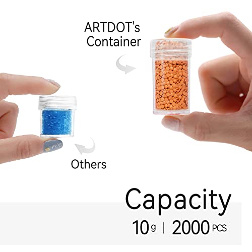 ARTDOT Diamond Painting Storage Containers, 30 Slots Diamond Painting Accessories Shockproof Jars for Jewelry Beads Rings Charms Glitter Rhinestones