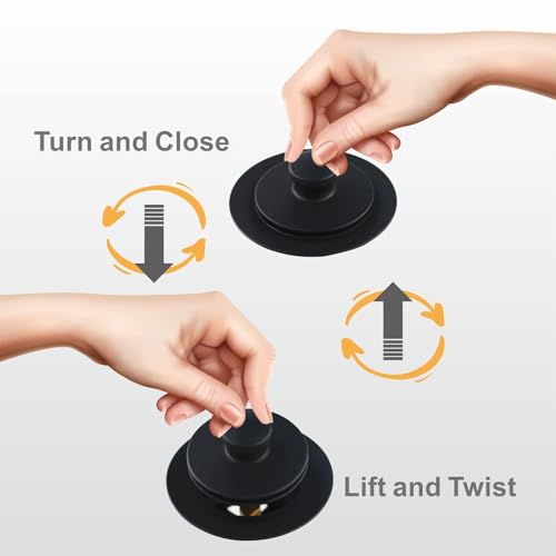 Black Bathtub Drain Conversion Kit Assembly with Single Hole Overflow Faceplate, Wellup All Metal Lift and Turn Tub Drain Twist Trim Kit with Universal Fine/Coarse Thread(Matte Black)