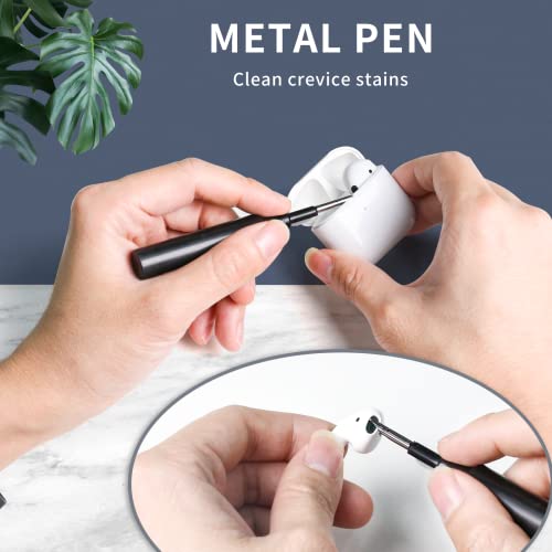 Cleaner Kit Compatible with Airpods, Earbuds Cleaning kit for Airpods Pro 1 2 3, Phone Cleaner kit with Brush for Earbuds,Earpods,Earphone,Headphone, iPod,Case,iPhone,ipad,Laptop, Camera (Black)