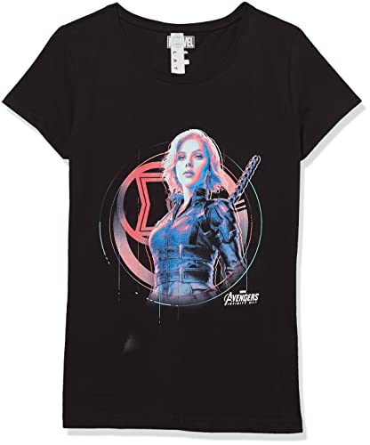 Marvel Girl's Black Widow Tech T-Shirt, X-Small