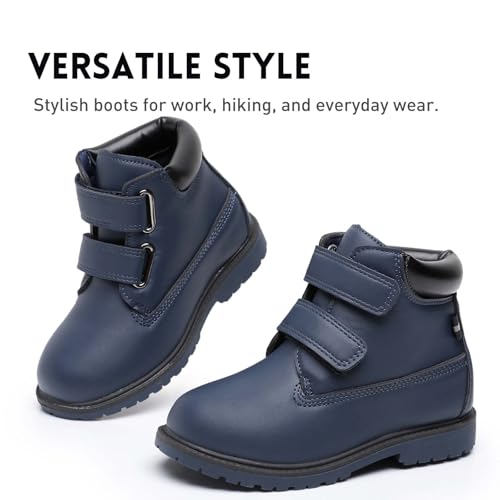 Ahannie Kids Boys Ankle Boots Outdoor Work Fall Boots(Toddler/Little Kid)(168-Navy-7)