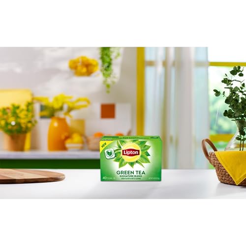 Lipton Signature Blend Green Tea Bags, Unsweetened Teabags for Hot Tea or Iced Tea with Caffeine and Flavonoids, 240 Total Tea Bags (40ct - Pack of 6)