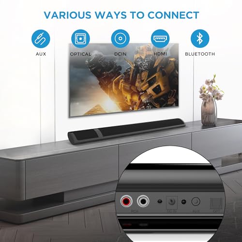 Assistrust TV Sound Bar, Sound Bars for TV Wired & Bluetooth Soundbar with Wireless Bluetooth/HDMI/Opt/RCA/AUX/Coax/Remote Control (36 inch)