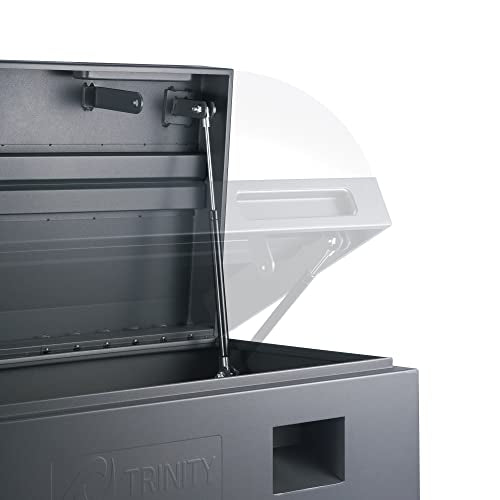 TRINITY Reinforced Steel Job Site Storage Box for Construction, Garages, Power Tools, Powder Coated Finish, 36 Inches, Gray