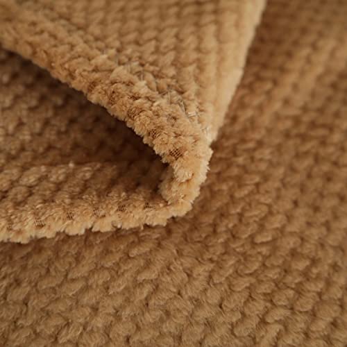 SOCHOW Flannel Fleece Throw Blanket with Super Soft Waffle Textured Patterns, No-Shedding Warm, Lightweight, Versatile for All Seasons, Perfect for Bed Sofa Couch (60 x 80 Inches), Mint