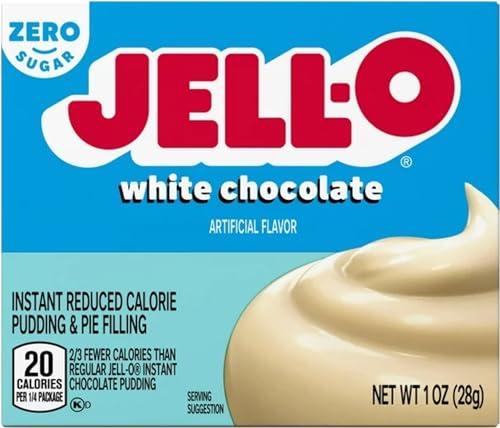 Jell-O Instant White Chocolate Sugar-Free Fat Free Pudding & Pie Filling Mix (1oz Boxes, Pack of 6)