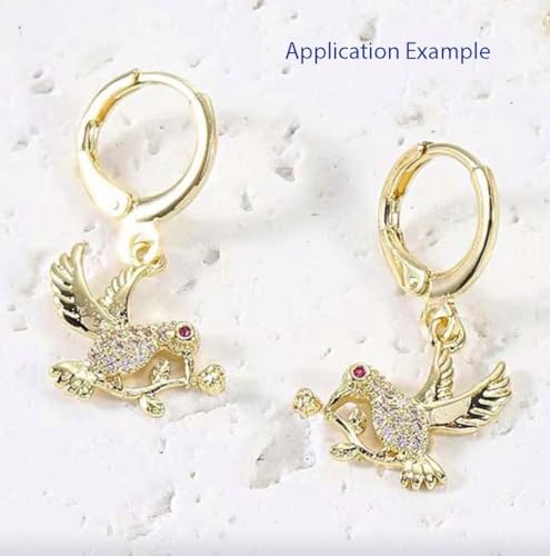 20pcs Adabele Hypoallergenic Dangle Tarnish Resistant 14mm Round Hoop Huggie Earring Hooks Open Ring Ear Wire 18K Yellow Gold Plated Brass for DIY Earrings Jewelry Making BF263-1