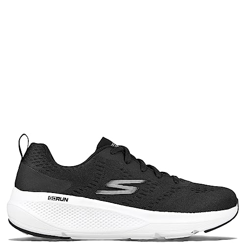 Skechers Women's Go Run Elevate Mesh Lace-up Sneaker, Black/Black, 8.5 Wide