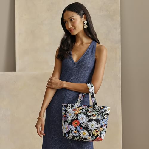 Vera Bradley Cotton Multi-strap Shoulder Satchel Purse, Daisies