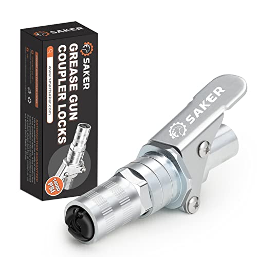 Saker Grease Gun Coupler-Upgrade to 14000 PSI,Duty Quick Release Grease Couplers,Compatible with All Grease Guns 1/8" NPT Fittings (1 PC)