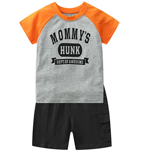 CRAZY GOTEND Little Boys Dinosaur Short Sleeve Set 2Pcs, 2/3Y Black