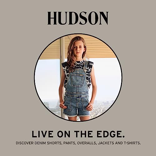 Hudson Jeans Girls' High Rise Cargo Pocket Denim Jean, Rain Wash, 7