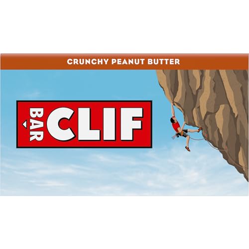 CLIF BAR - Crunchy Peanut Butter - Made with Organic Oats - 11g Protein - Non-GMO - Plant Based - Energy Bars - 2.4 oz. (12 Pack)