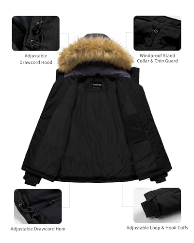 Pursky Ski Jacket Women Plus Size Winter Coats Waterproof Windproof Print Fully Taped Seams Snow Coat Warm Windbreaker Star M