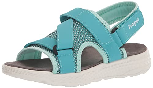 Propét mens Travelactiv Sport Sandal, Teal, 10 Wide US