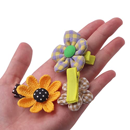 Petunny Cute Hair Clips for Girls,9Pcs Flower Baby Girl Snap Hair Barrettes Fully Lined Alligator Rabbit Bunny Hair Accessories for Infants Toddlers Children,Khaki